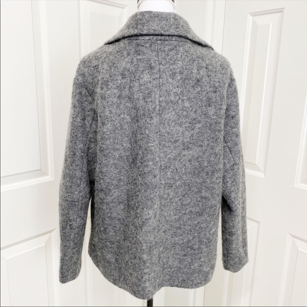 Pink Martini Gray Peacoat Wool Blend Jacket coat L - Picture 4 of 7